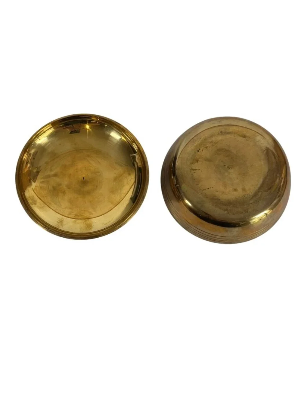 Vintage Brass Trinket Box Enamel Floral Lid Jewelry Grandma Cottage Core